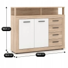 Komoda BLAGO MIDI A 119,5 cm Dąb Sonoma/Biały