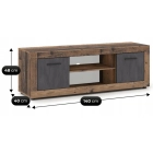 Szafka RTV BLAGO 140 cm Ciemny Dąb/Grafit