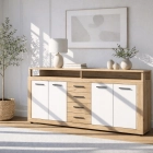 Komoda BLAGO 190 cm Dąb Artisan/Biały