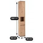 Zestaw do Przedpokoju VENORNA 90 cm Dąb Artisan/Grafit