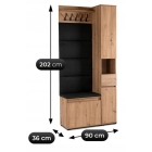 Zestaw do Przedpokoju VENORNA 90 cm Dąb Artisan/Grafit