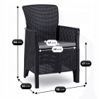 Zestaw Mebli Ogrodowych Stół ARGOS 140-180 cm Orzech i 4 Fotele FRESNO Czarne
