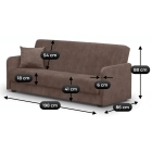 Sofa Rozkładana PORTO Brązowa Welurowa