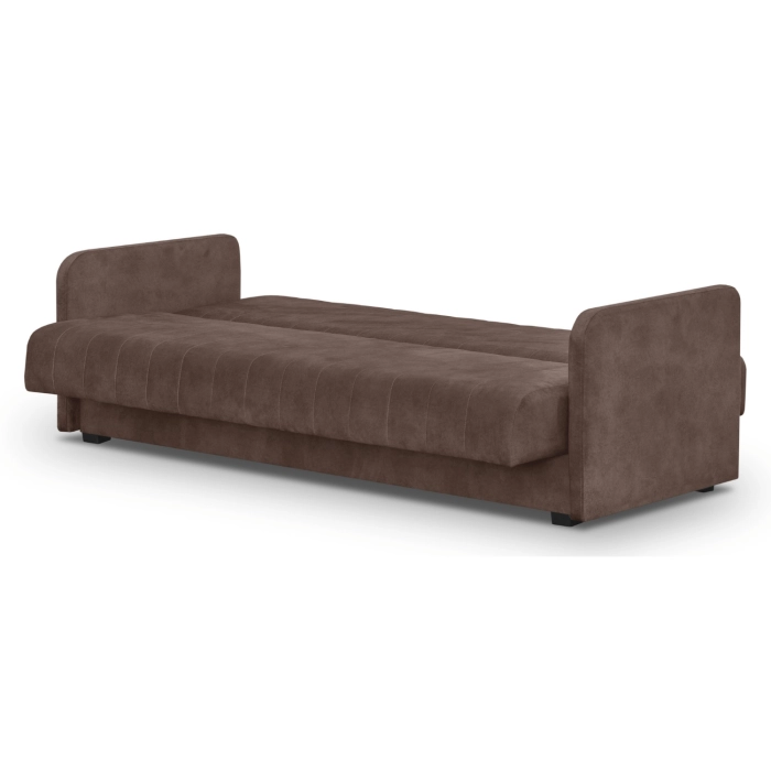 Sofa Rozkładana PORTO Brązowa Welurowa