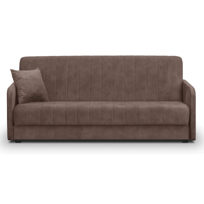 Sofa Rozkładana PORTO Brązowa Welurowa