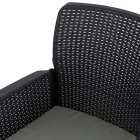 Zestaw Mebli Ogrodowych Stół ARGOS 140-180 cm Orzech i 6 Foteli FRESNO Czarnych