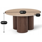 Stolik CARTAGENA 80 cm Trawertyn/Orzech