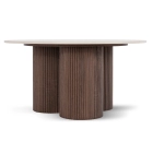 Stolik CARTAGENA 80 cm Trawertyn/Orzech