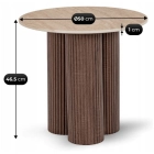 Stolik ALMERIA 50 cm Trawertyn/Orzech
