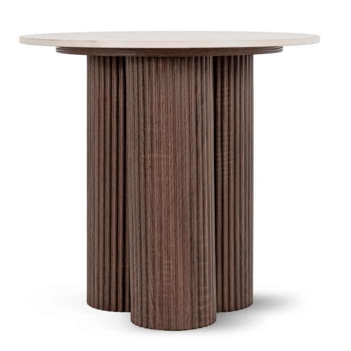 Stolik ALMERIA 50 cm Trawertyn/Orzech