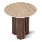 Stolik ALMERIA 50 cm Trawertyn/Orzech