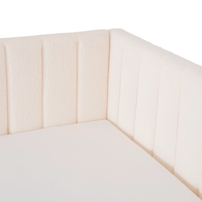 Łóżko 90x200 VILLEMO Kremowe Boucle