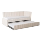 Łóżko 90x200 VILLEMO Kremowe Boucle