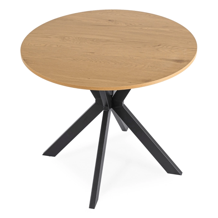 Stół LAUREN 90 cm Dąb Złoty/Czarny