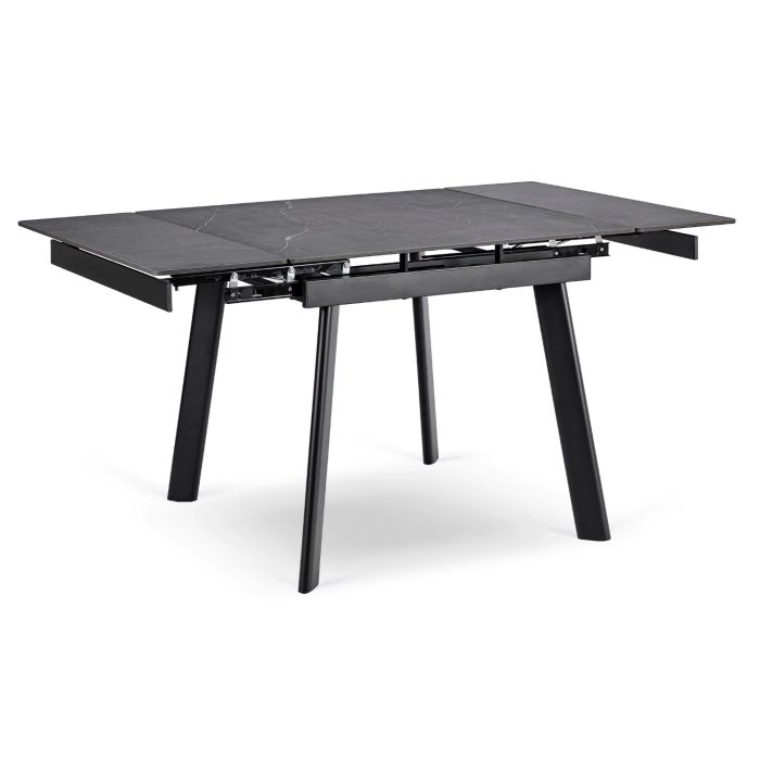Stół LARES Ceramiczny Rozkładany 90-150 cm Czarny Marmur/Czarny