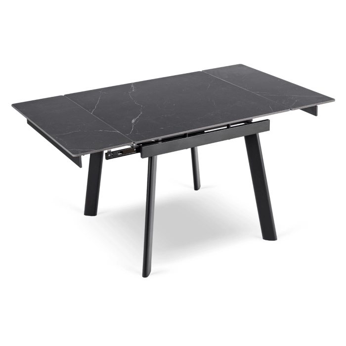 Stół LARES Ceramiczny Rozkładany 90-150 cm Czarny Marmur/Czarny