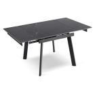 Stół LARES Ceramiczny Rozkładany 90-150 cm Czarny Marmur/Czarny