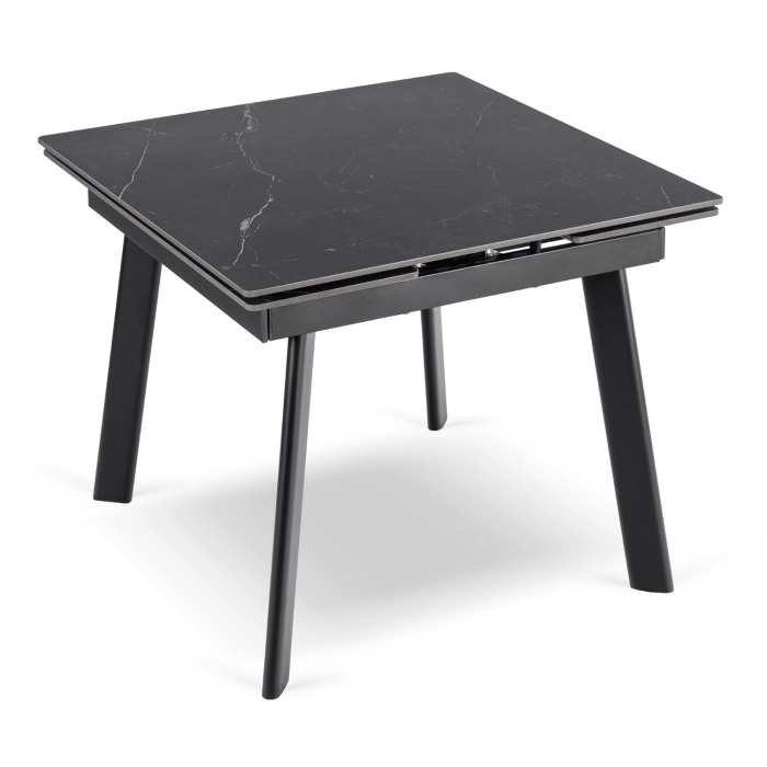 Stół LARES Ceramiczny Rozkładany 90-150 cm Czarny Marmur/Czarny