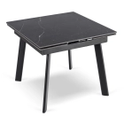 Stół LARES Ceramiczny Rozkładany 90-150 cm Czarny Marmur/Czarny