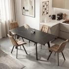 Stół LARES Ceramiczny Rozkładany 90-150 cm Czarny Marmur/Czarny