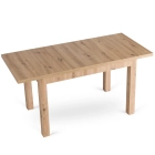 Zestaw Stół SKUBI 120-160 cm Dąb Artisan i 4 Krzesła RODRI Beżowe