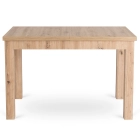 Zestaw Stół SKUBI 120-160 cm Dąb Artisan i 4 Krzesła RODRI Beżowe