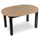 Zestaw Stół HARRY 102-142 cm Dąb Artisan/Czarny i 4 Krzesła BARI Czarne