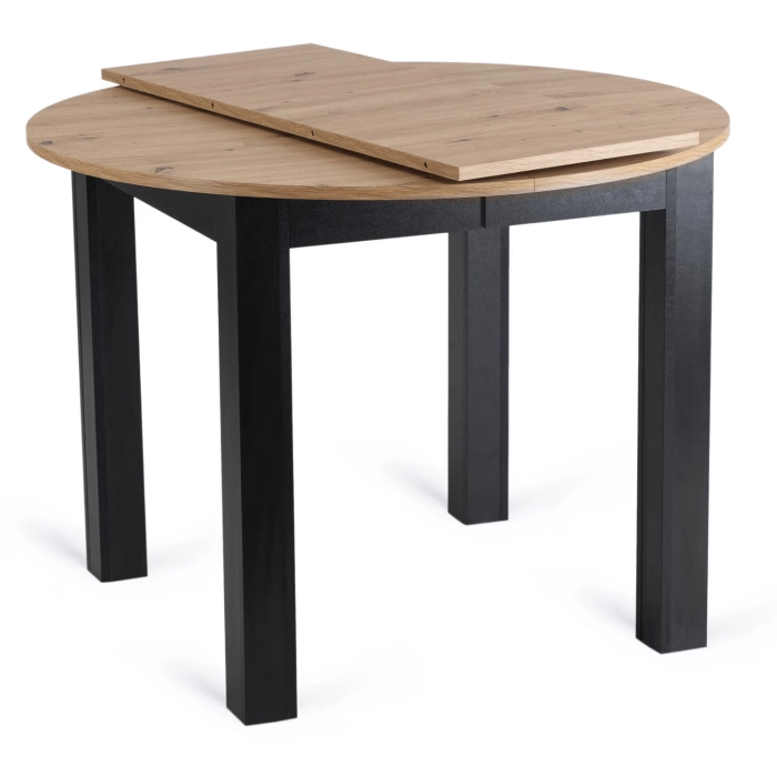 Zestaw Stół HARRY 102-142 cm Dąb Artisan/Czarny i 4 Krzesła BARI Czarne