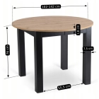 Zestaw Stół HARRY 102-142 cm Dąb Artisan/Czarny i 4 Krzesła BARI Czarne