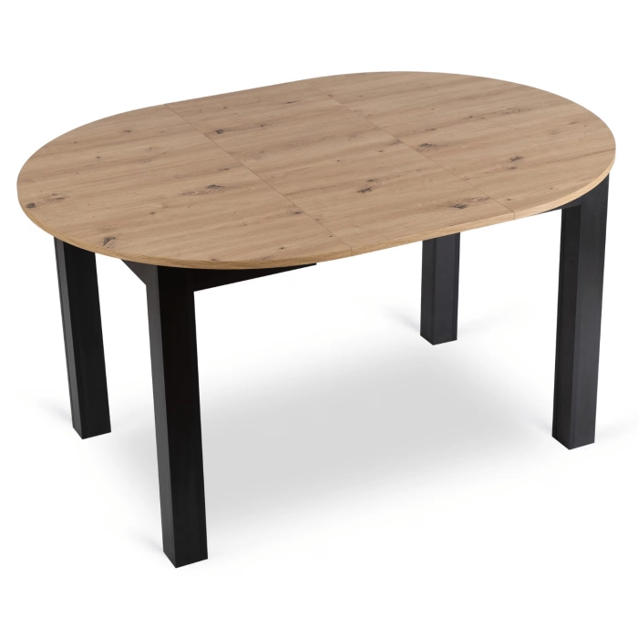 Zestaw Stół HARRY 102-142 cm Dąb Artisan/Czarny i 4 Krzesła PERU Czarne