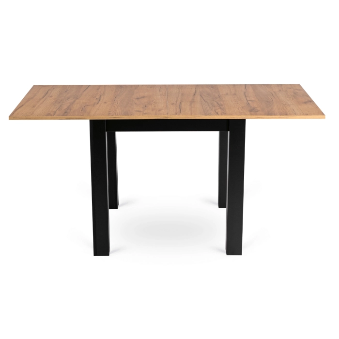Zestaw Stół MAX 80-160 cm Dąb Craft/Czarny i 4 Krzesła PERU Czarne