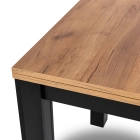 Zestaw Stół MAX 80-160 cm Dąb Craft/Czarny i 6 Krzeseł PERU Czarnych