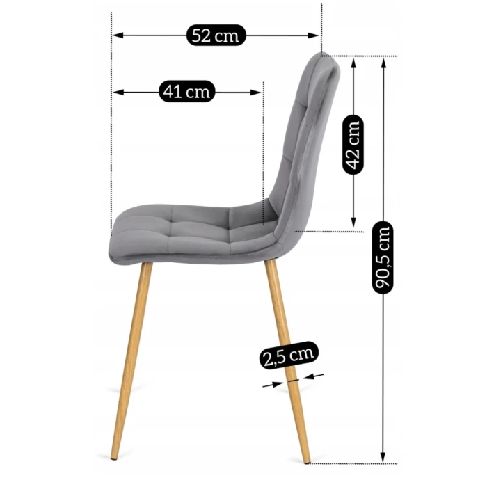 Zestaw Stół HARRY 102-142 cm Dąb Artisan i 6 Krzeseł FREDY Szarych