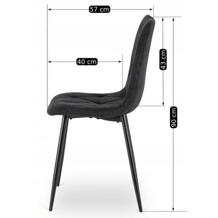 Zestaw Stół HARRY 102-142 cm Dąb Craft/Czarny i 6 Krzeseł ROBIN 2 Czarnych