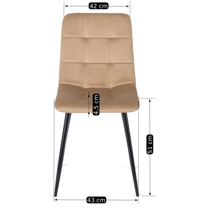 Zestaw Stół HARRY 102-142 cm Dąb Craft/Czarny i 4 Krzesła PERU Beżowe