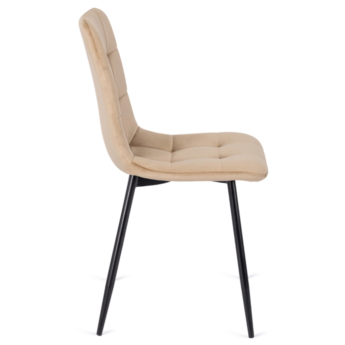 Zestaw Stół HARRY 102-142 cm Dąb Craft/Czarny i 4 Krzesła PERU Beżowe