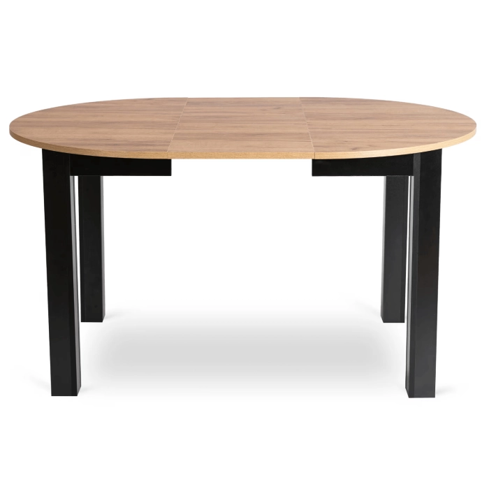 Zestaw Stół HARRY 102-142 cm Dąb Craft/Czarny i 4 Krzesła PERU Czarne