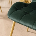 Zestaw Stół BALI 100 cm Biały Marmur/Złoty i 4 Krzesła LUCKY Zielone ze Złotą Nogą