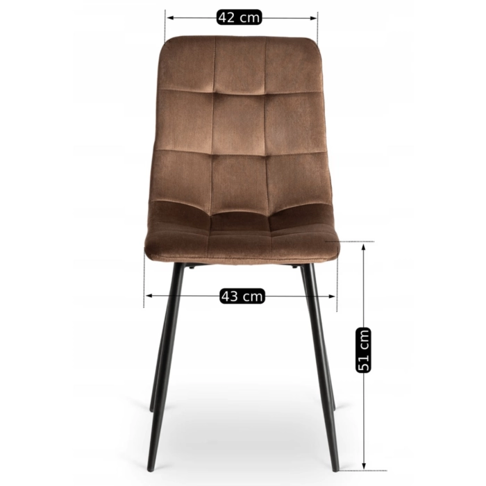 Zestaw Stół LAUREN 90 cm Dąb Rustykalny/Czarny i 4 Krzesła PERU Brązowe