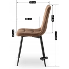 Zestaw Stół LAUREN 90 cm Dąb Rustykalny/Czarny i 4 Krzesła PERU Brązowe