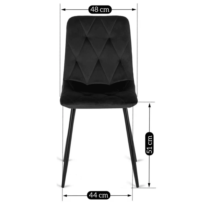 Zestaw Stół LAUREN 90 cm Dąb Rustykalny/Czarny i 4 Krzesła ROBIN Czarne