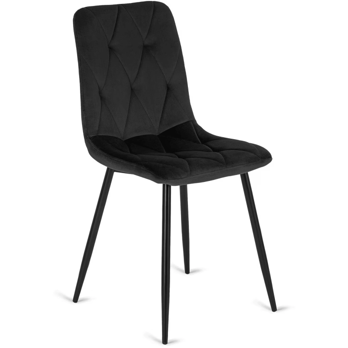 Zestaw Stół LAUREN 90 cm Dąb Rustykalny/Czarny i 4 Krzesła ROBIN Czarne