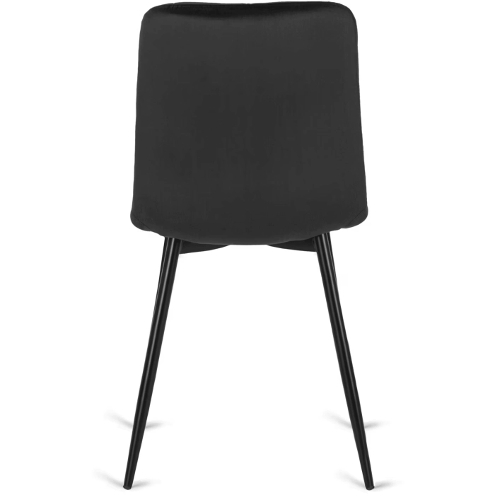 Zestaw Stół LAUREN 90 cm Dąb Złoty/Czarny i 4 Krzesła ROBIN Czarne