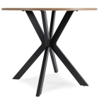 Zestaw Stół LAUREN 90 cm Dąb Złoty/Czarny i 4 Krzesła ROBIN Czarne