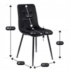 Zestaw Stół LUKAS 100-250 cm Orzech/Czarny i 4 Krzesła PERU Czarne