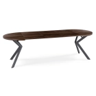 Zestaw Stół LUKAS 100-250 cm Orzech/Czarny i 4 Krzesła PERU Czarne