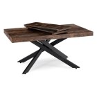 Zestaw Stół HAMPTON 160-240 cm Dąb Rustykalny/Czarny i 4 Krzesła BRESSO Czarne