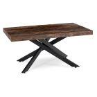 Zestaw Stół HAMPTON 160-240 cm Dąb Rustykalny/Czarny i 4 Krzesła BRESSO Czarne