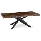 Zestaw Stół HAMPTON 160-240 cm Dąb Rustykalny/Czarny i 4 Krzesła BRESSO Czarne