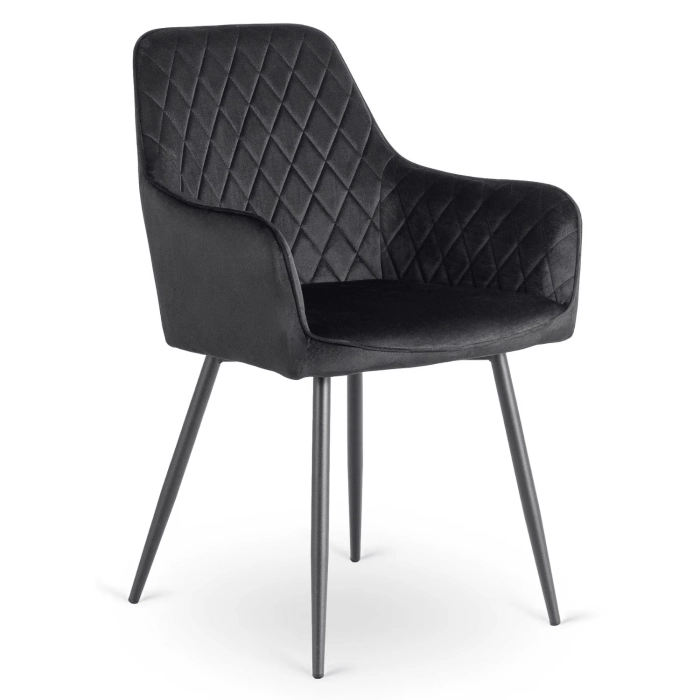 Zestaw Stół HAMPTON 160-240 cm Dąb Rustykalny/Czarny i 4 Krzesła BRESSO Czarne